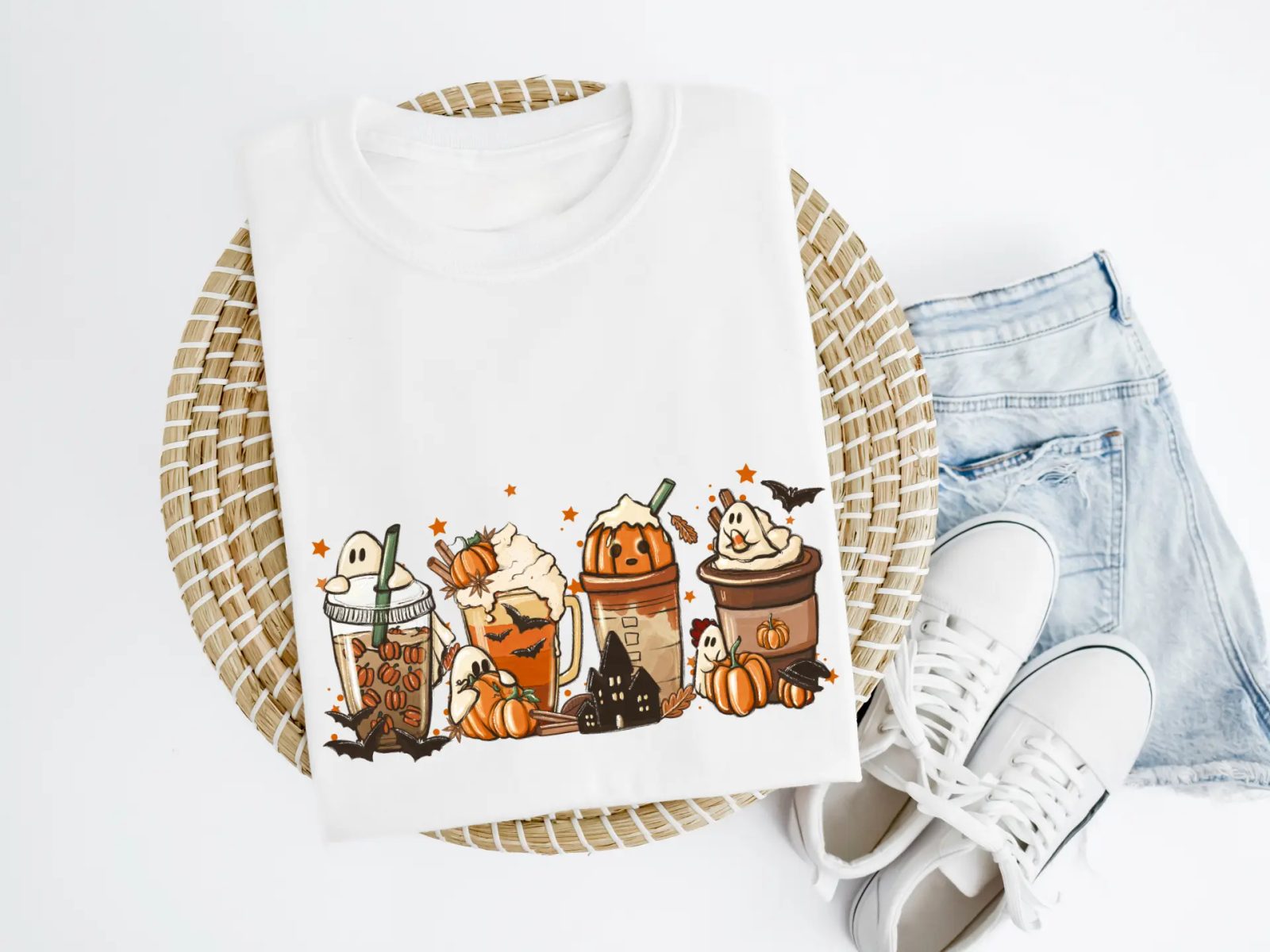 Comfort Colors Ghost Coffee Shirt, Cute Ghost Tee, Fall Latte Gift for Her — photo 1