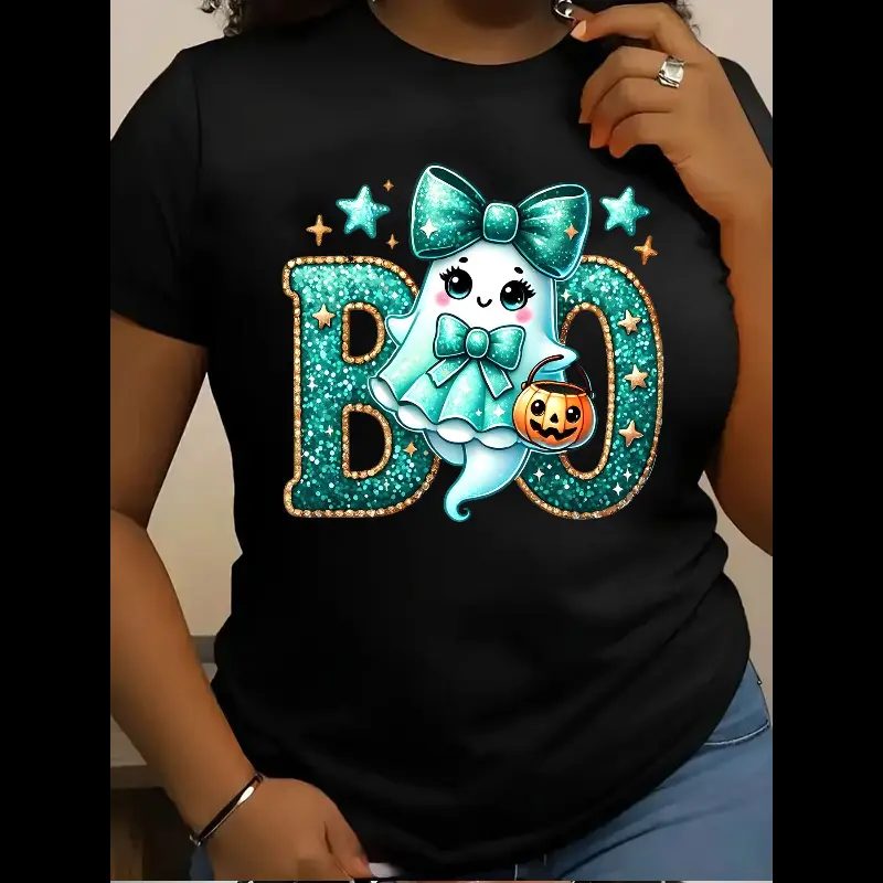 Comfort Colors Boo Shirt, Cute Halloween Shirt, Glitter Ghost Tee for a Halloween Party Outfit