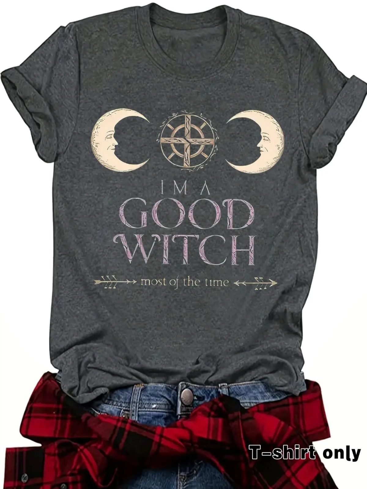 I'm A Good Witch Most Of The Time Witch Shirt, Moon Witchy Vibes Shirt, Funny Halloween Party Tee