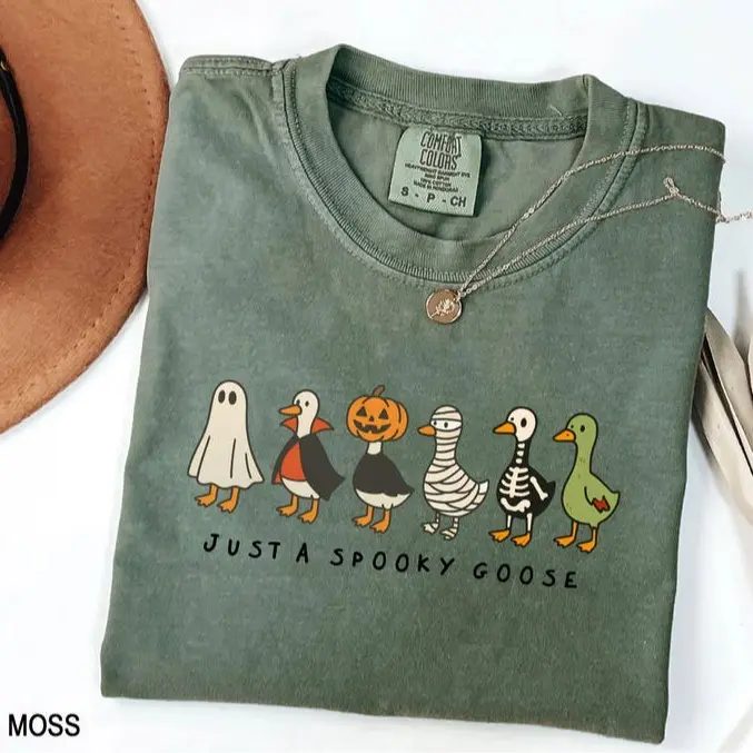 Comfort Colors Just a Spooky Goose Shirt, Funny Halloween Shirt, Spooky Season Tee Gift — photo 2