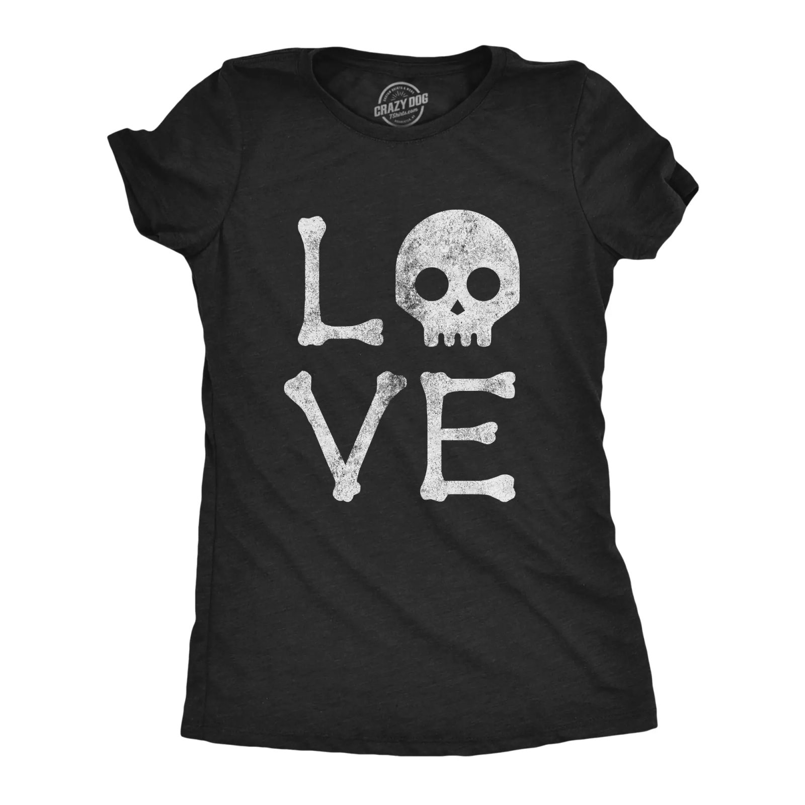 Love Bones Skull Halloween Tee, Cute Skeleton Shirt, Spooky Season Gift for Her