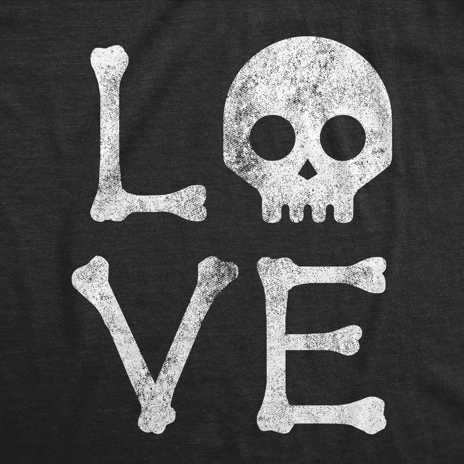 Love Bones Skull Halloween Tee, Cute Skeleton Shirt, Spooky Season Gift for Her — photo 2
