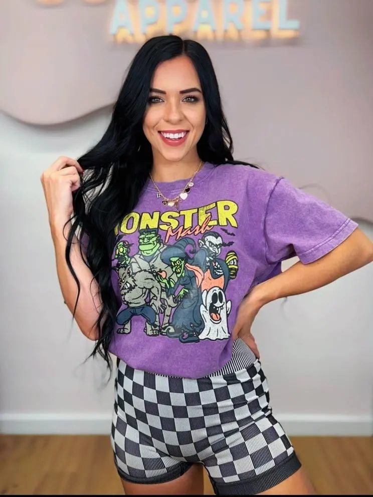 Comfort Colors Monster Mash Tee, Retro Halloween Shirt, Vintage Cartoon Monsters Gift