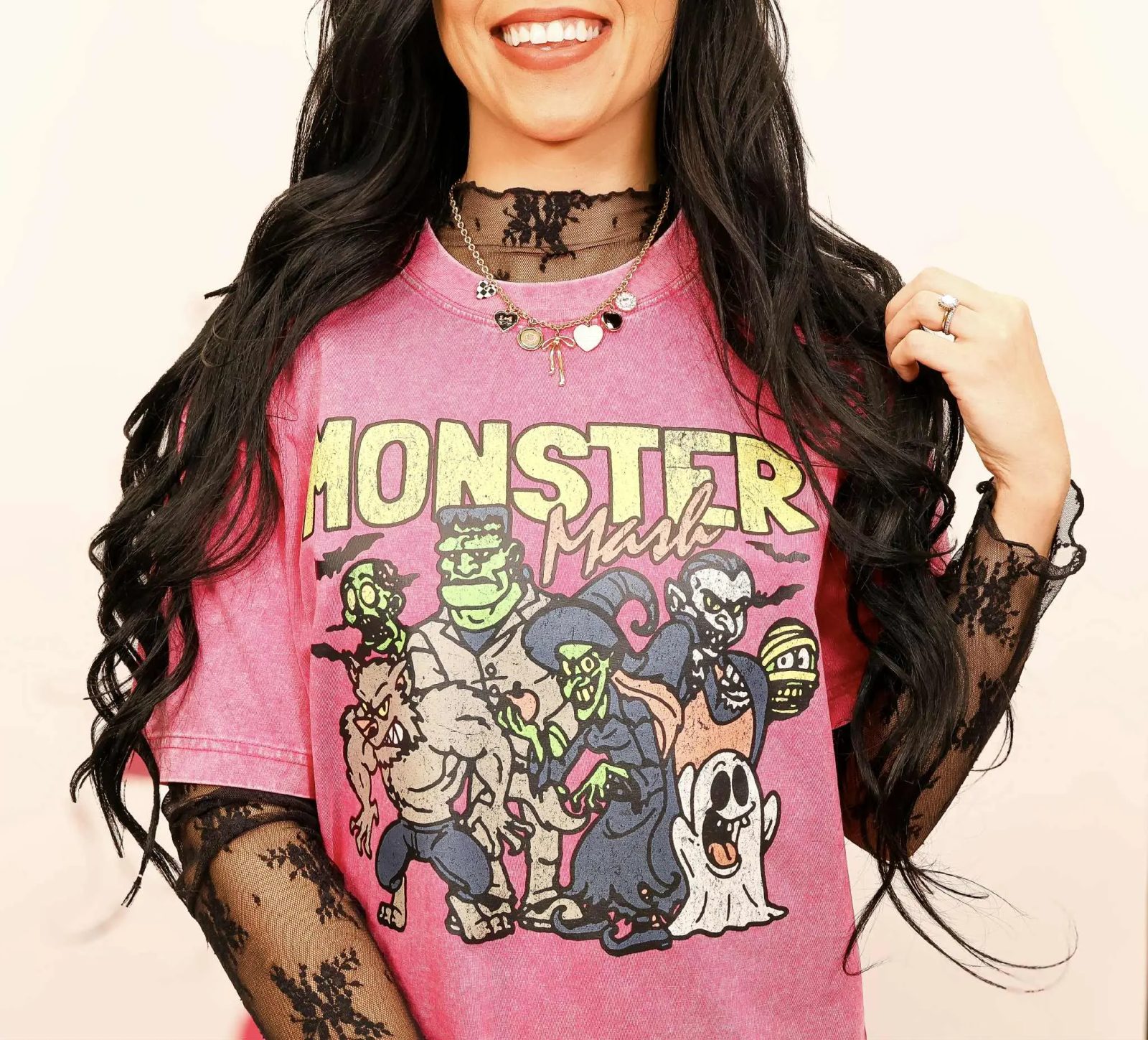 Comfort Colors Monster Mash Tee, Retro Halloween Shirt, Vintage Cartoon Monsters Gift — photo 3