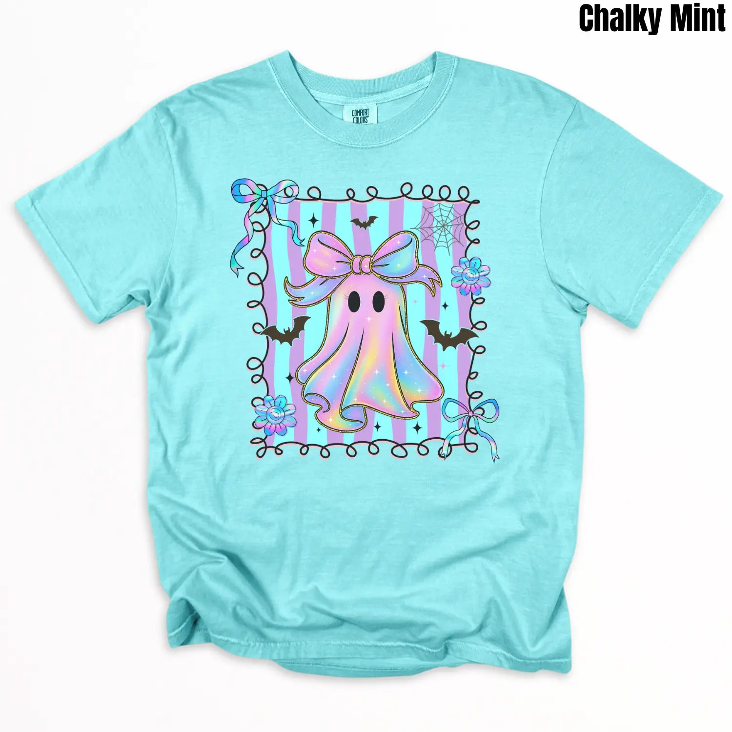 Comfort Colors Pastel Ghost Shirt, Coquette Cute Ghost Tee, Spooky Season Gift for Her — photo 3