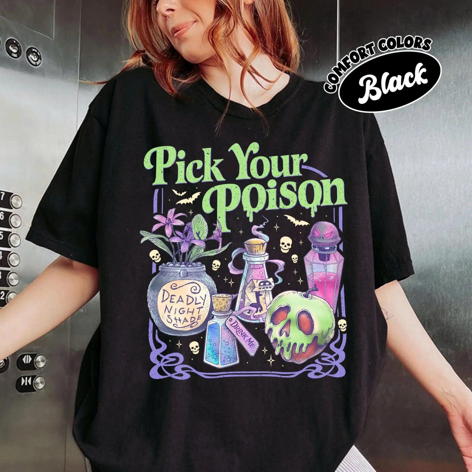 Comfort Colors Pick Your Poison Tee, Witchy Halloween Shirt, Spooky Season Shirt Gift for Her — photo 2