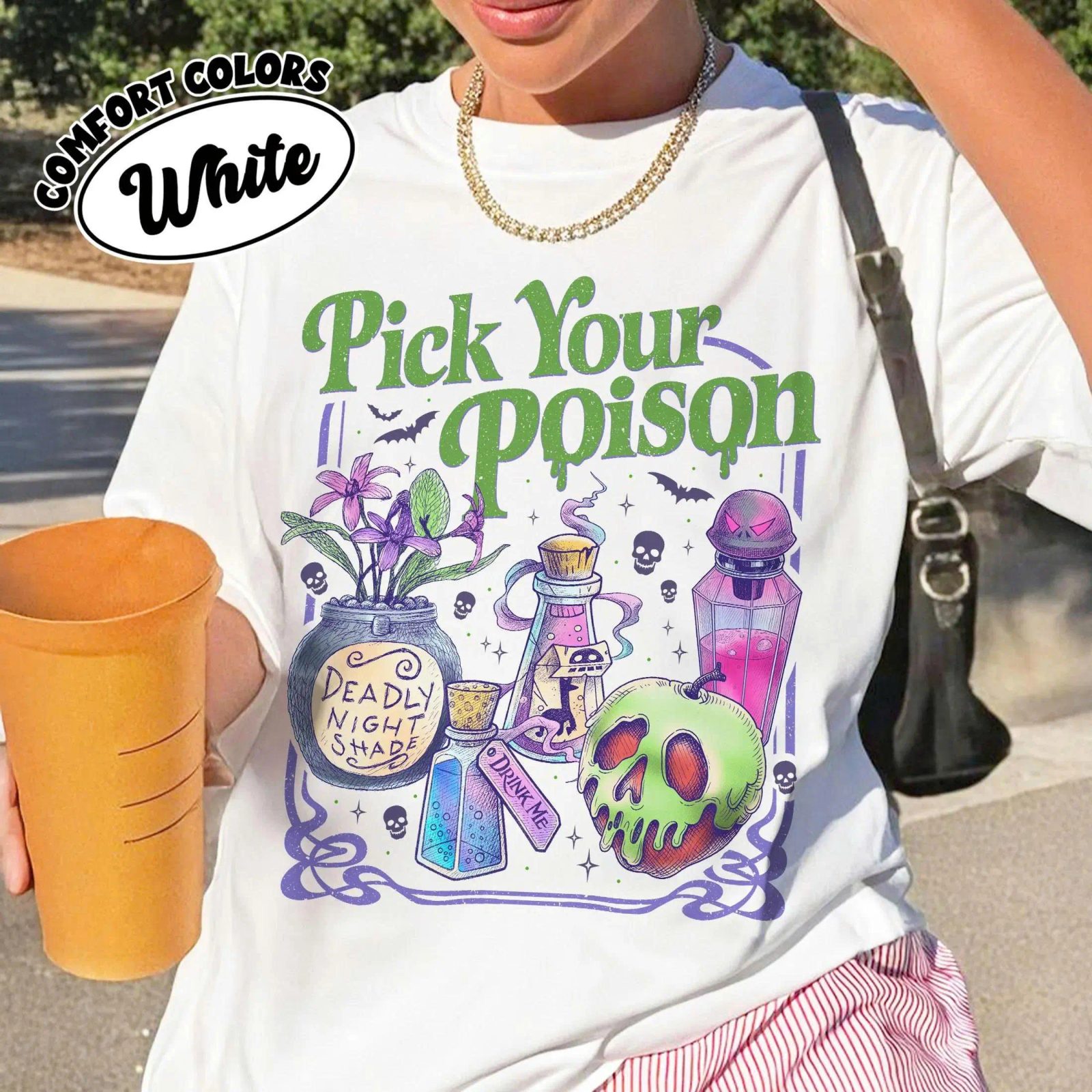 Comfort Colors Pick Your Poison Tee, Witchy Halloween Shirt, Spooky Season Shirt Gift for Her — photo 3