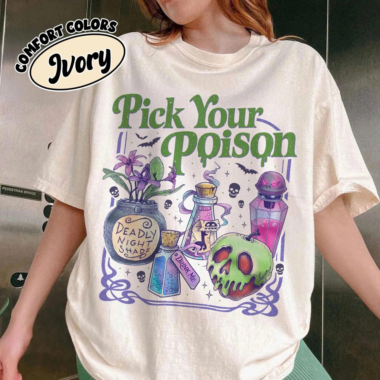Comfort Colors Pick Your Poison Tee, Witchy Halloween Shirt, Spooky Season Shirt Gift for Her — photo 4