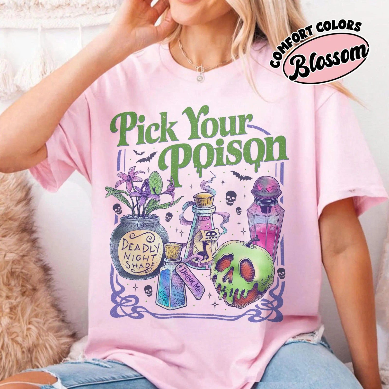 Comfort Colors Pick Your Poison Tee, Witchy Halloween Shirt, Spooky Season Shirt Gift for Her — photo 5