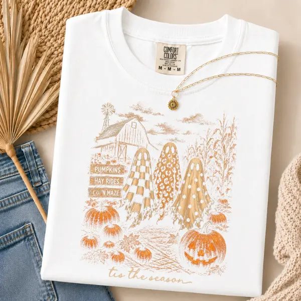 Comfort Colors Pumpkin Patch Shirt, Vintage Halloween Shirt, Fall Ghost Tee Gift for Her — photo 2