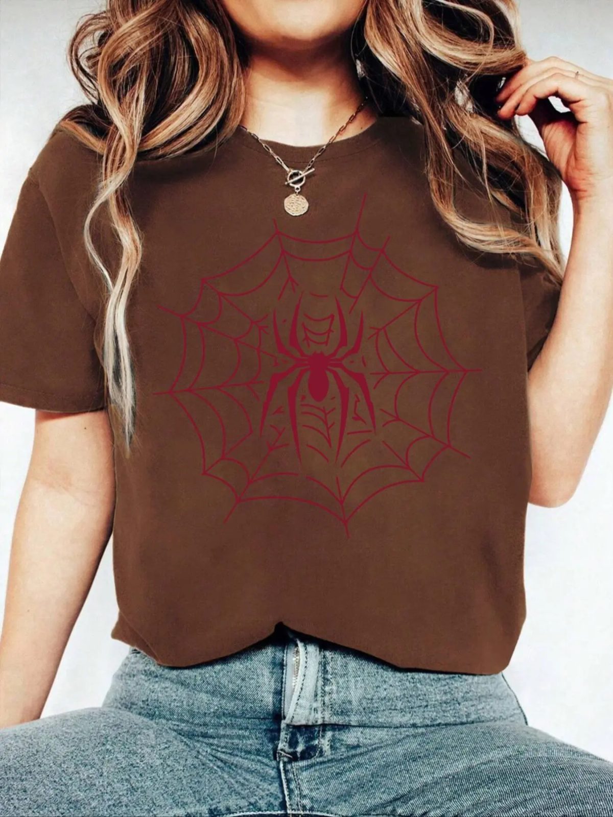 Comfort Colors Spider Web Spooky Season Shirt, Halloween Graphic Tee, Whimsigoth Fall Gift — photo 4