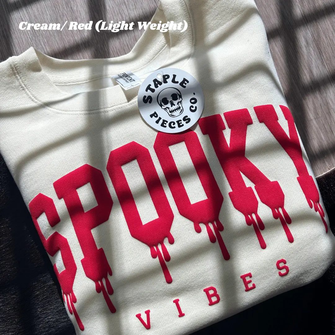 Spooky Vibes Halloween Hoodie, Black on Black Drip Print Pullover, Spooky Season Gift — photo 5