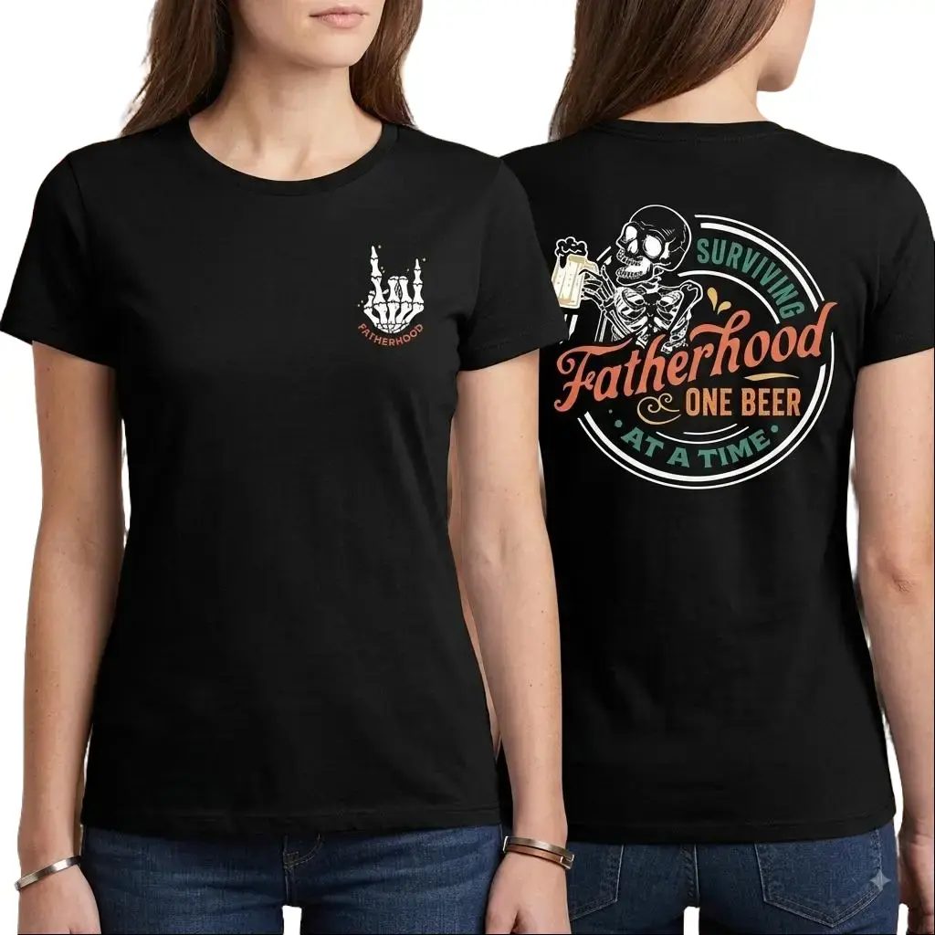 Funny Skeleton Tee for Beer Lovers, Surviving Fatherhood One Beer At A Time Shirt, Halloween Dad Gift