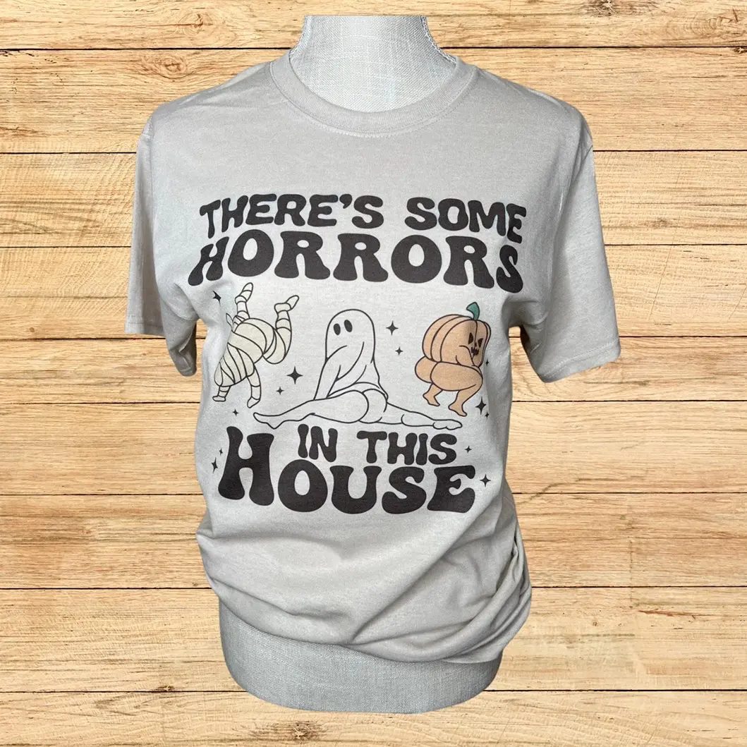 Comfort Colors There's Some Horrors In This House Tee, Retro Halloween Shirt, Halloween Graphic Tee Gift
