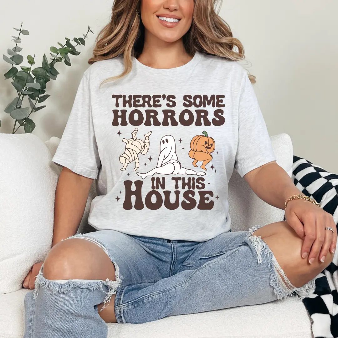 Comfort Colors There's Some Horrors In This House Tee, Retro Halloween Shirt, Halloween Graphic Tee Gift — photo 4