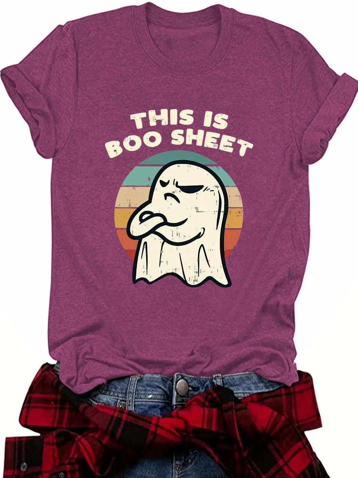 This Is Boo Sheet Shirt, Retro Ghost Tee, Funny Halloween Shirt for Fall