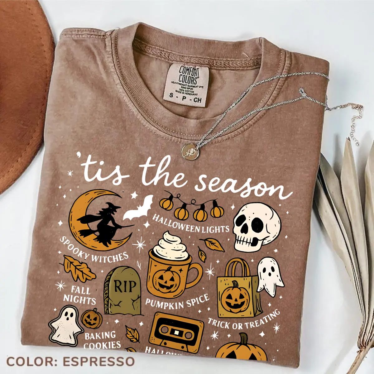 Comfort Colors Tis The Season Halloween Shirt, Retro Cute Halloween Tee, Fall Doodle Gift for Her — photo 5