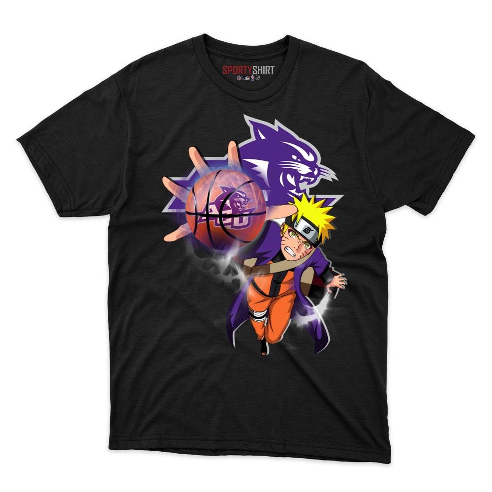 Abilene Christian Wildcats Naruto Unisex Cotton Graphic Tee, Anime Ninja Crossover College Fan Game Day Shirt