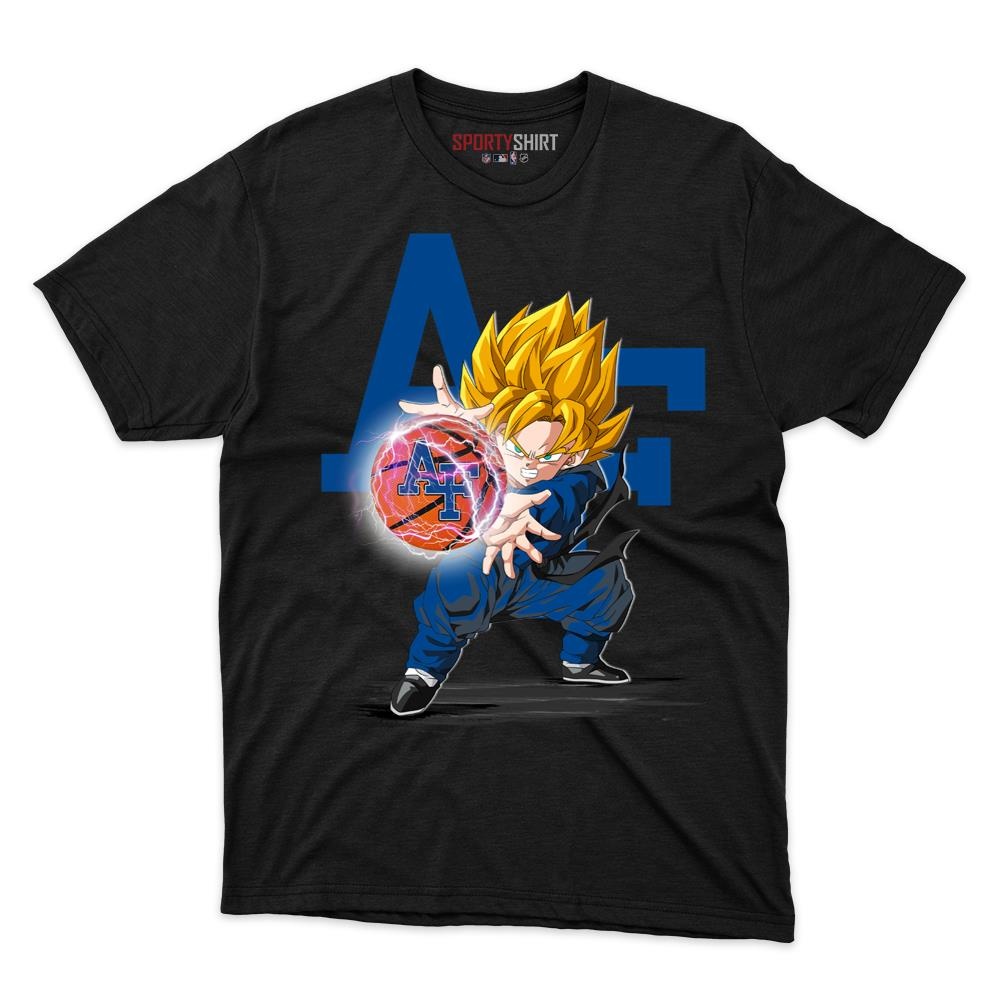 Air Force Falcons Goku Dragon Ball Z Unisex Cotton Graphic Tee, Anime Crossover College Fan Game Day Shirt