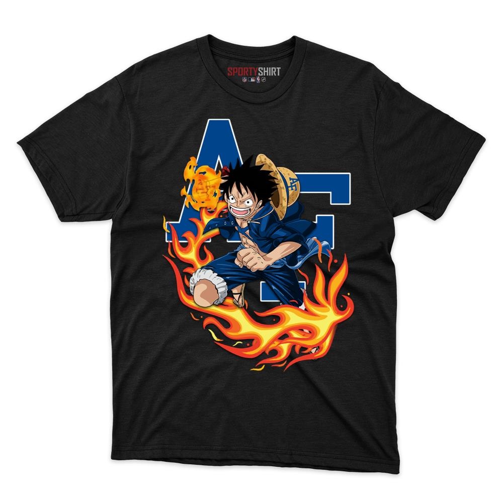 Air Force Falcons Luffy One Piece Unisex Cotton Graphic Tee, Straw Hat Anime College Fan Game Day Shirt