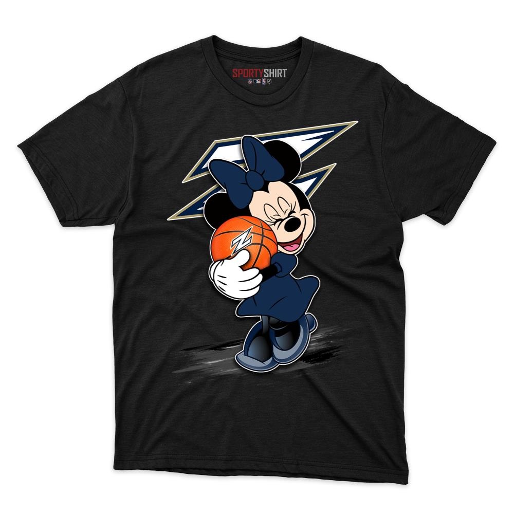 Akron Zips Minnie Mouse Unisex Cotton Graphic Tee, Cute Disney Cartoon Crossover College Fan Game Day Gift Shirt