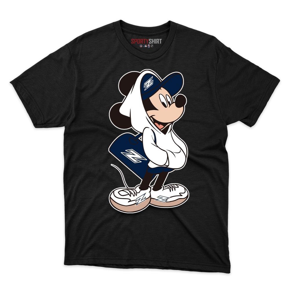 Akron Zips Mickey Mouse Unisex Cotton Graphic Tee, Disney Cartoon Crossover College Fan Game Day Shirt