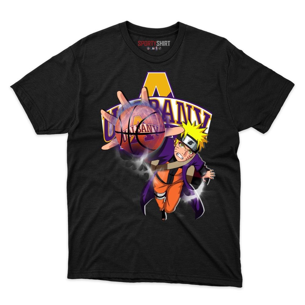 Albany Great Danes Naruto Unisex Cotton Graphic Tee, Anime Ninja Crossover College Fan Game Day Shirt
