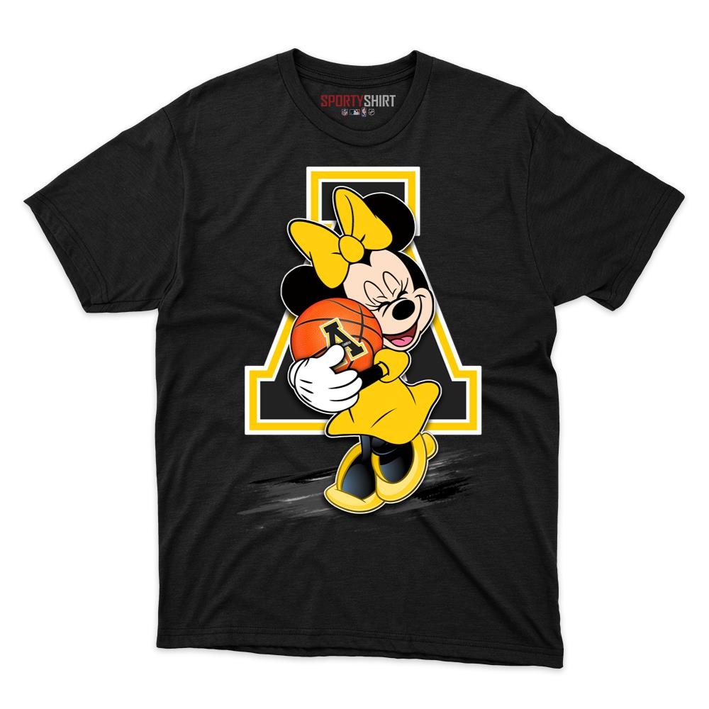 Appalachian State Mountaineers Minnie Mouse Unisex Cotton Graphic Tee, Disney Cartoon College Fan Game Day Gift Shirt