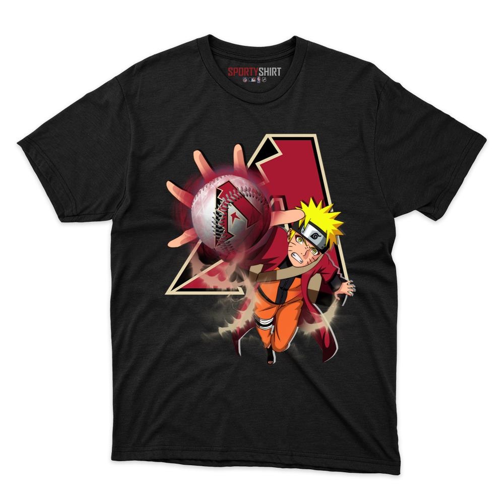 Arizona Diamondbacks Naruto Unisex Cotton Graphic Tee, Anime Ninja Crossover Baseball Fan Game Day Shirt