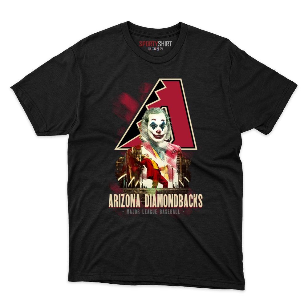 Arizona Diamondbacks Put On A Happy Face Joker Unisex Cotton Graphic Tee, Villain Baseball Fan Game Day Shirt