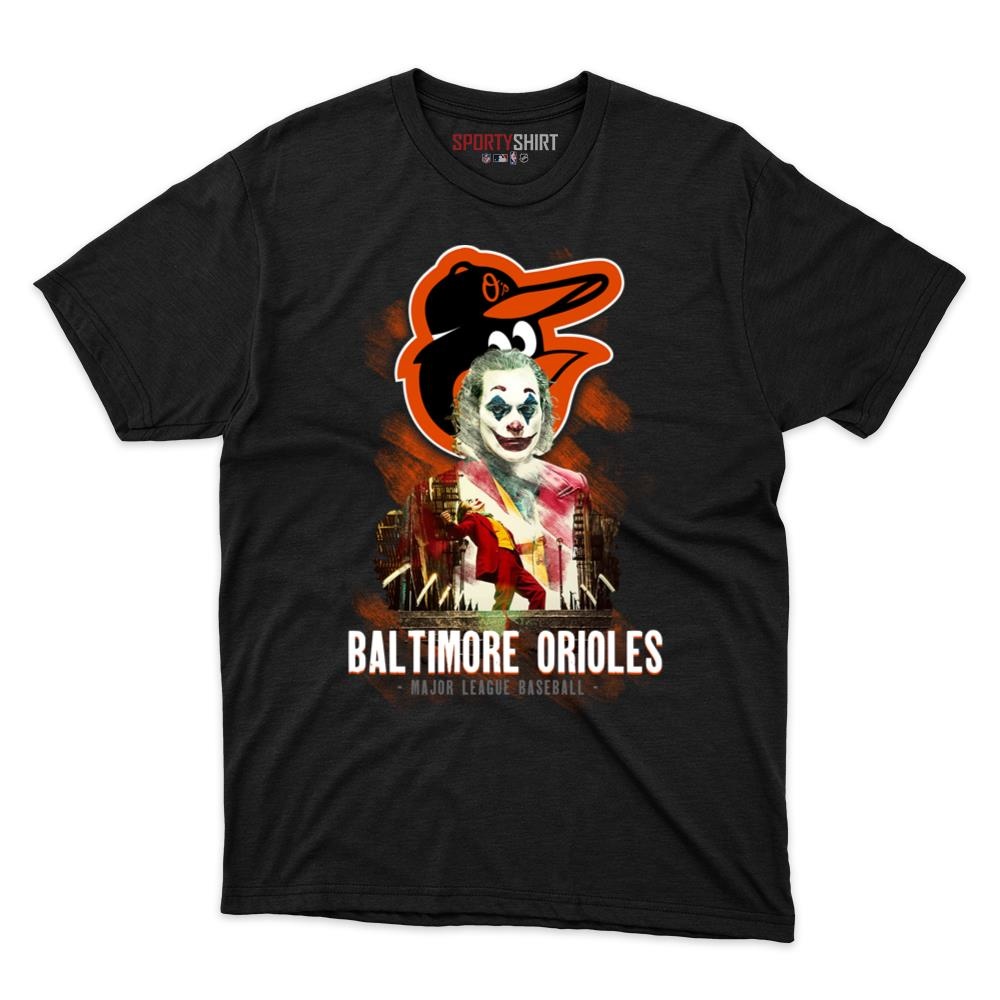 Baltimore Orioles Put On A Happy Face Joker Unisex Cotton Graphic Tee, Funny Fan Shirt for Game Day