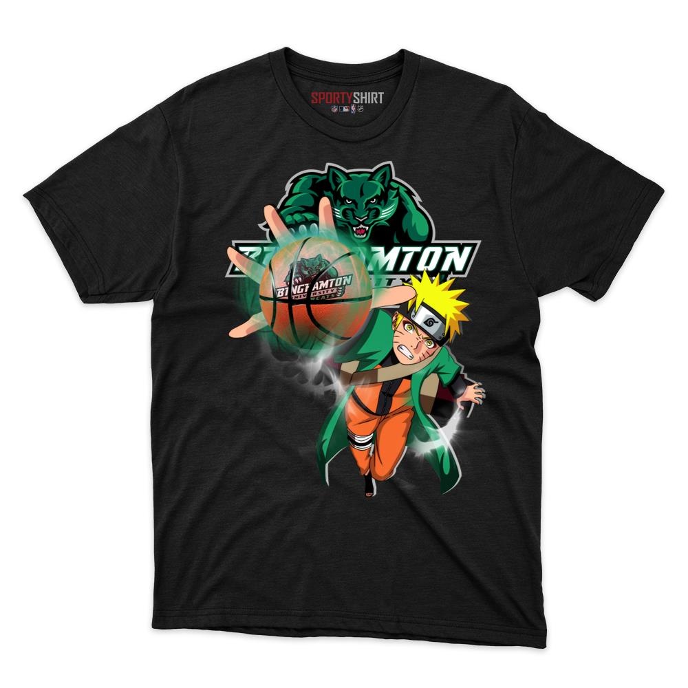 Binghamton Bearcats Naruto Ninja Unisex Cotton Graphic Tee, Hidden Leaf Anime Crossover Shirt, Game Day