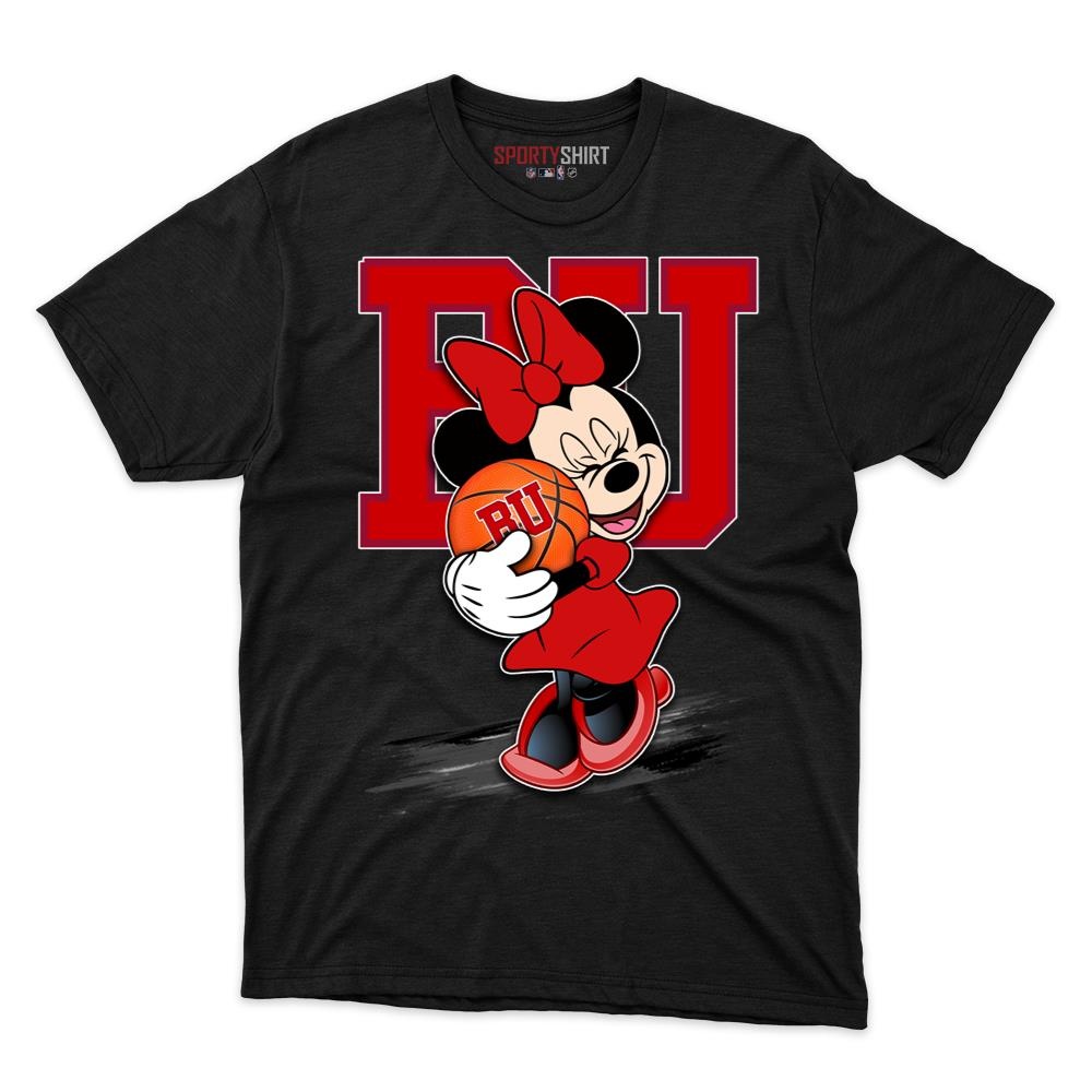 Boston University Terriers Minnie Mouse Unisex Cotton Graphic Tee, Disney Cartoon Crossover Shirt