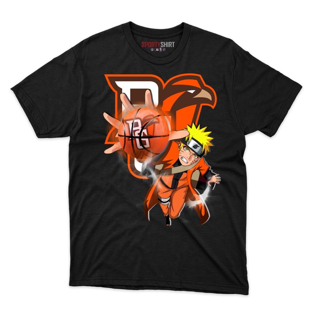 Bowling Green Falcons Naruto Ninja Unisex Cotton Graphic Tee, Hidden Leaf Anime Crossover Shirt, Game Day
