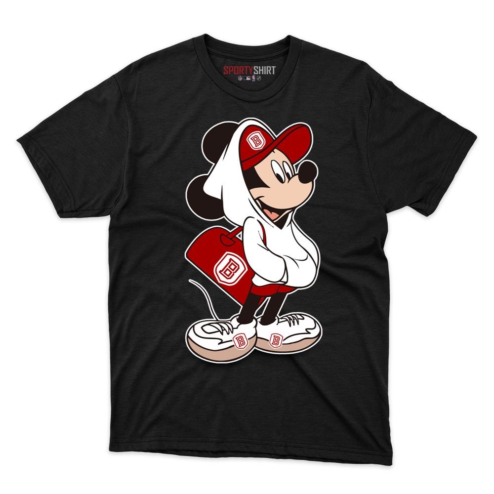 Bradley Braves Mickey Mouse Unisex Cotton Graphic Tee, Disney Cartoon Crossover Fan Game Day Shirt