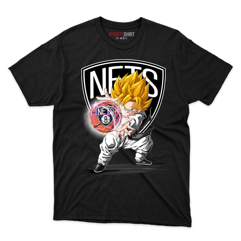 Brooklyn Nets Goku Super Saiyan Dragon Ball Z Unisex Cotton Graphic Tee, Anime Fan Game Day Shirt