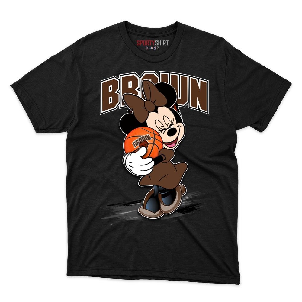 Brown Bears Minnie Mouse Unisex Cotton Graphic Tee, Disney Cartoon Crossover Fan Game Day Shirt