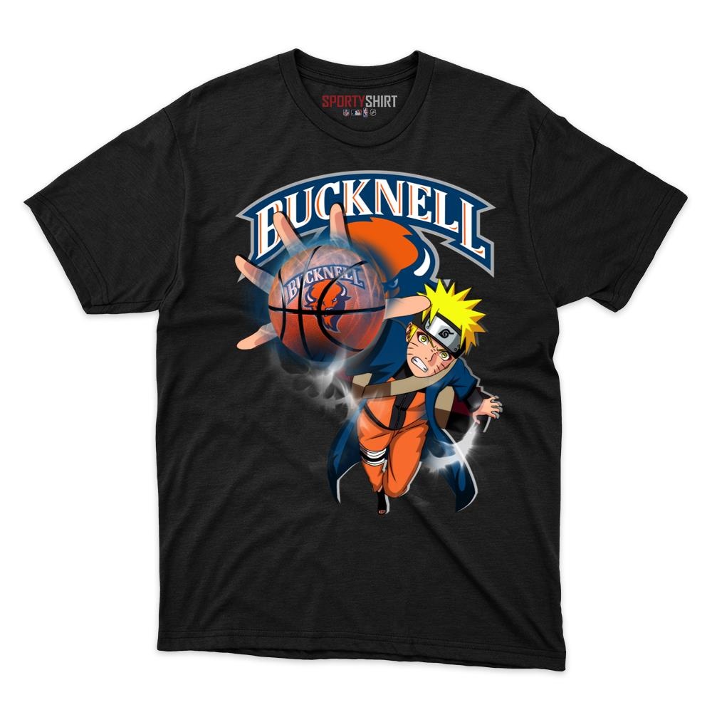Bucknell Bison Naruto Uzumaki Unisex Cotton Graphic Tee, Anime Ninja Crossover Fan Game Day Shirt