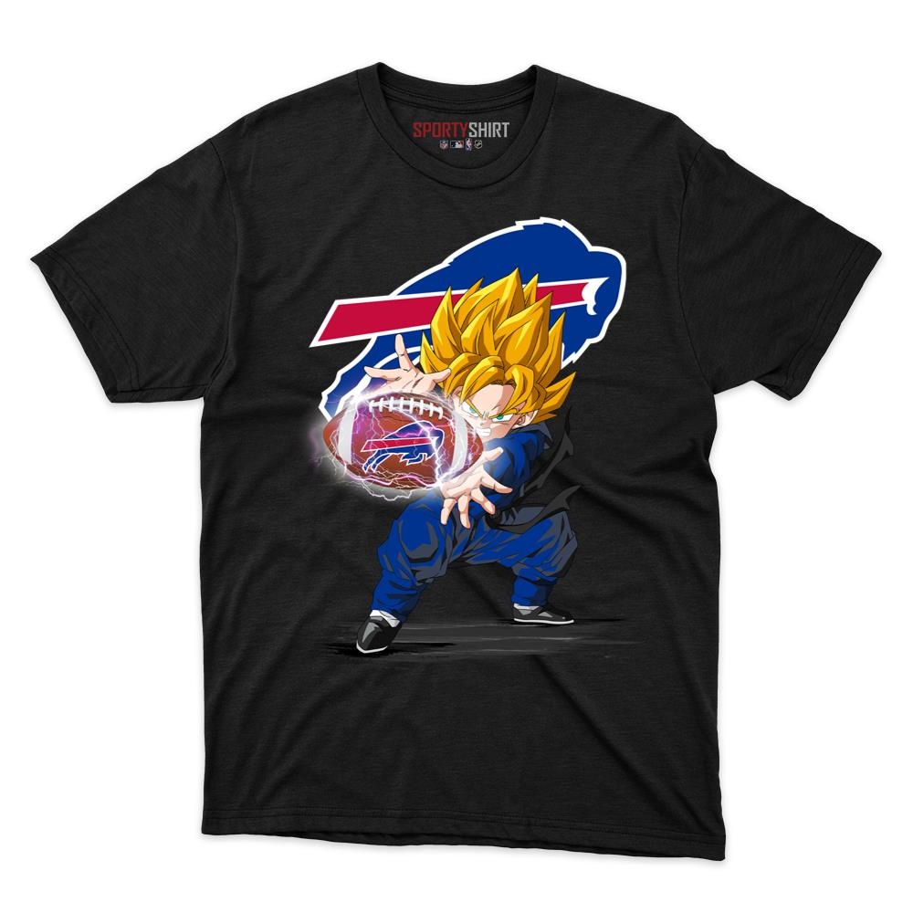 Buffalo Bills Goku Dragon Ball Z Unisex Cotton Graphic Tee, Anime Crossover Fan Game Day Shirt