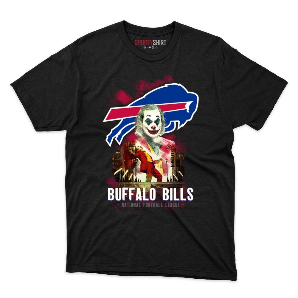 Buffalo Bills Put On A Happy Face Joker Unisex Cotton Graphic Tee, Villain Fan Game Day Shirt