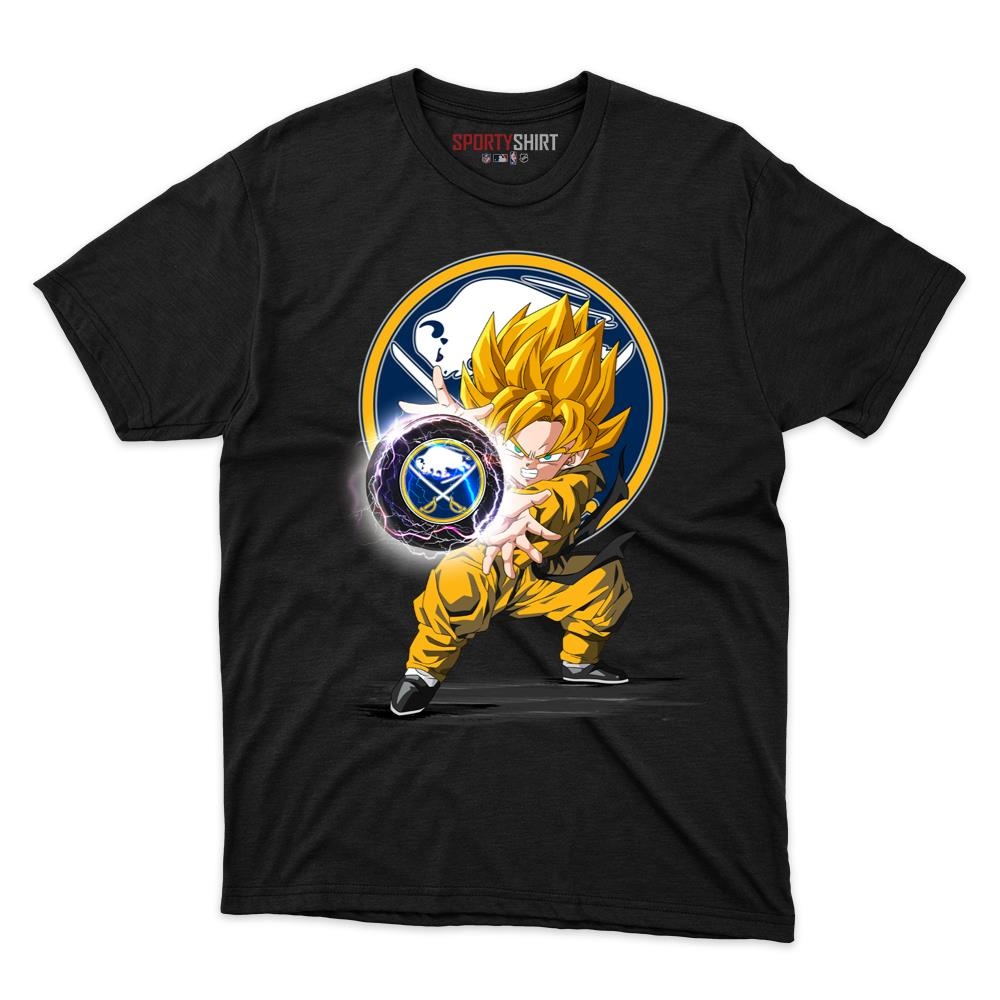 Buffalo Sabres Goku Dragon Ball Z Unisex Cotton Graphic Tee, Anime Crossover Fan Game Day Shirt