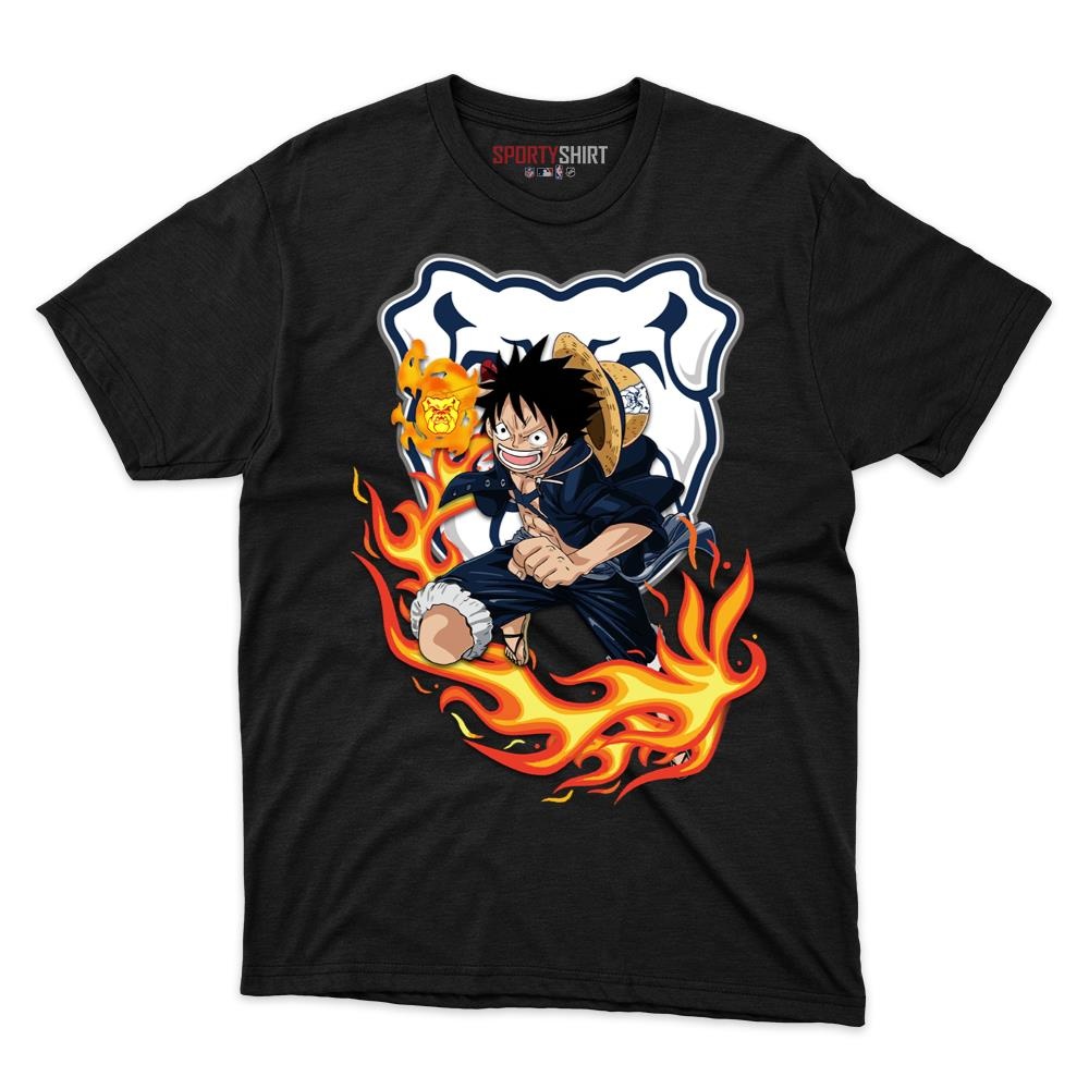 Butler Bulldogs Luffy One Piece Unisex Cotton Graphic Tee, Anime Pirate Crossover Fan Game Day Shirt