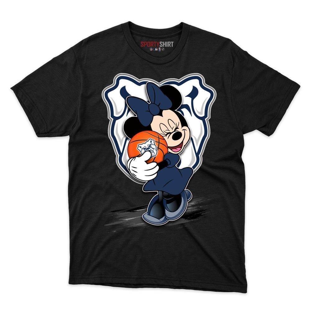 Butler Bulldogs Minnie Mouse Unisex Cotton Graphic Tee, Disney Cartoon Crossover Fan Game Day Shirt