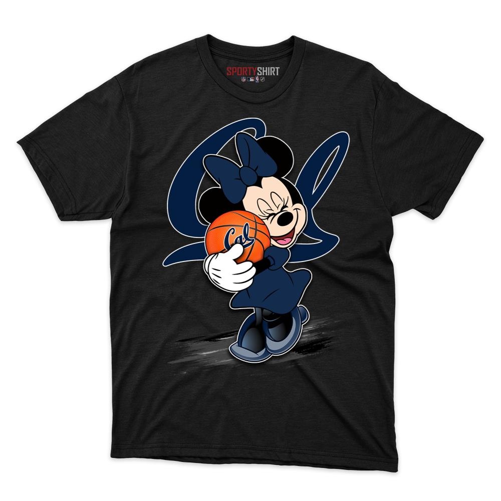 California Golden Bears Minnie Mouse Unisex Cotton Graphic Tee, Disney Cartoon Fan Game Day Shirt