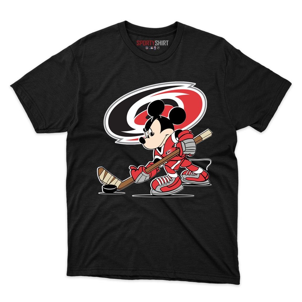Carolina Hurricanes Mickey Mouse Player Unisex Shirt, Disney Cartoon Cotton Graphic Tee, Game Day Fan Gift