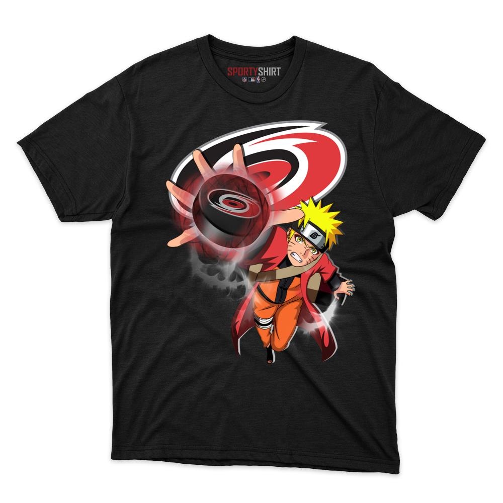 Carolina Hurricanes Naruto Uzumaki Ninja Unisex Shirt, Anime Crossover Cotton Graphic Tee, Game Day Fan Gift