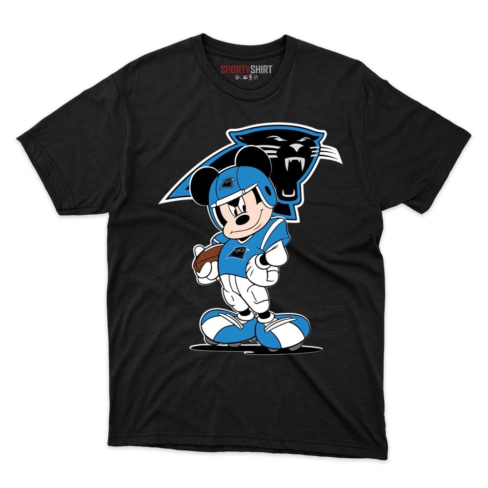 Carolina Panthers Mickey Mouse Player Unisex Shirt, Disney Cartoon Cotton Graphic Tee, Game Day Fan Gift