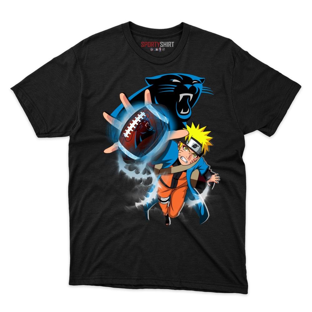 Carolina Panthers Naruto Uzumaki Ninja Unisex Shirt, Anime Crossover Cotton Graphic Tee, Game Day Fan Gift