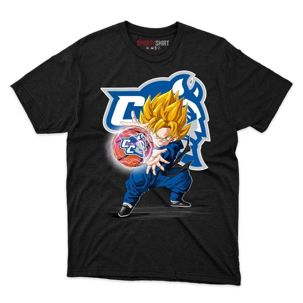 Central Connecticut Blue Devils Goku Dragon Ball Z Unisex Shirt, Anime Crossover Cotton Graphic Tee, Fan Gift