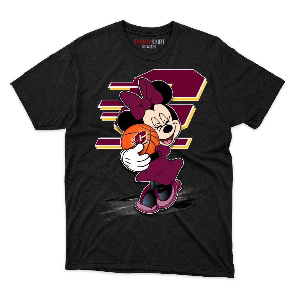 Central Michigan Chippewas Minnie Mouse Unisex Shirt, Disney Cartoon Crossover Cotton Graphic Tee, Fan Gift